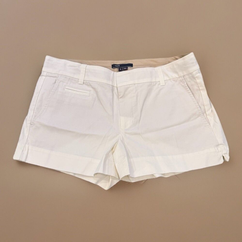 Vince Womens 5-Pocket Chino Shorts Size 4 White Cotton Blend 3-Inch Inseam